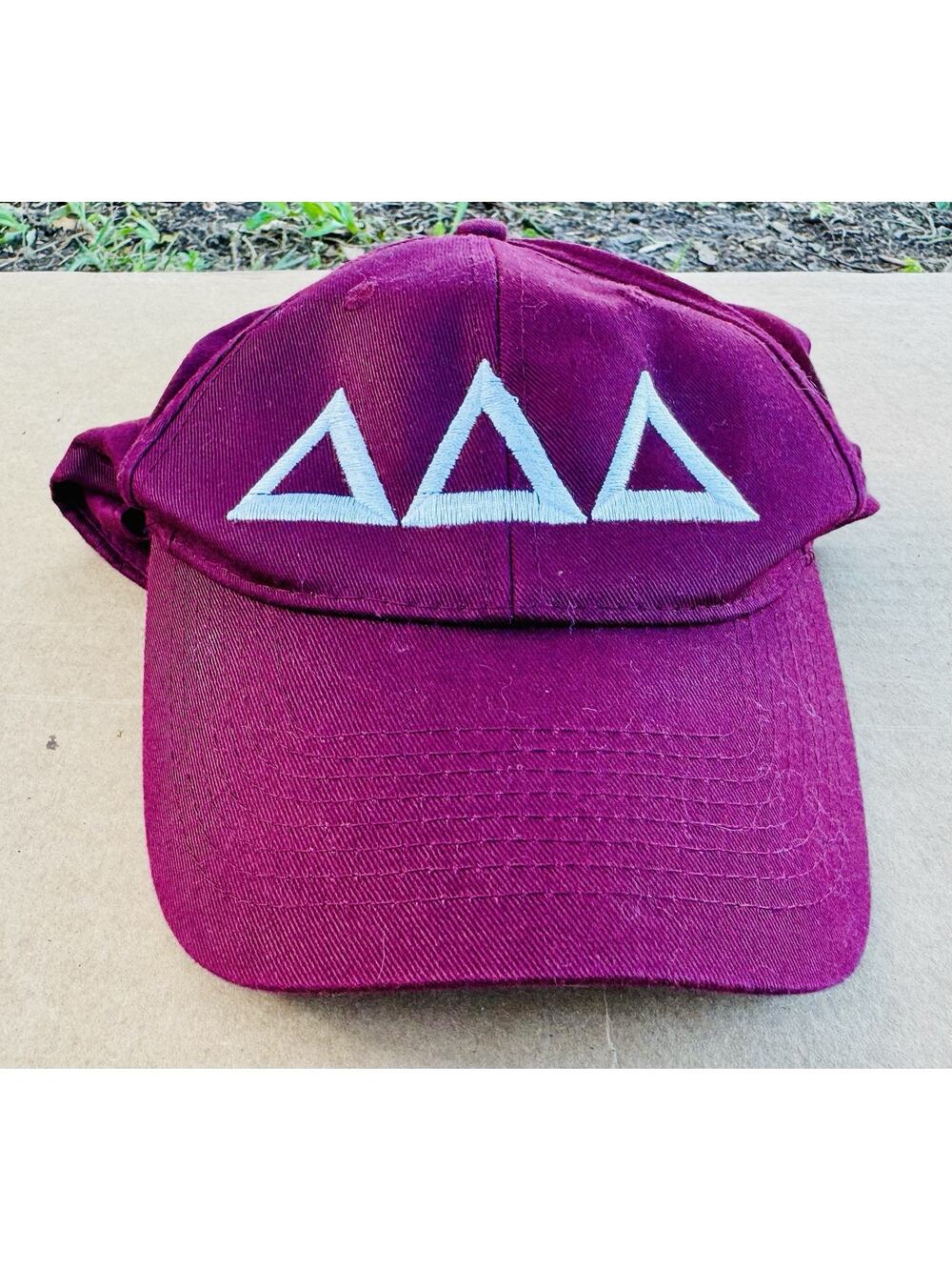 Delta Delta Delta Tri Delta Purple Sorority Hat Adjustable Embroidered Cap